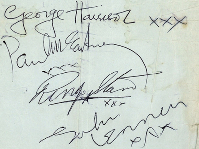 1963 Beatles Autograph Examples