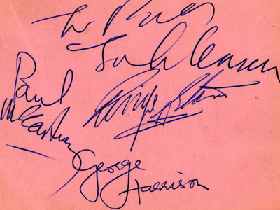 1964 Beatles Autograph Examples