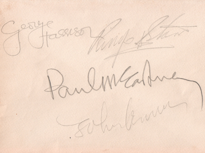 1965 Beatles Autograph Examples