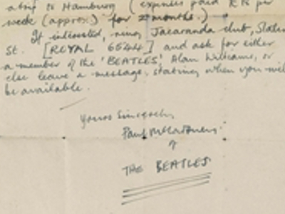 1960 Beatles Autograph Examples