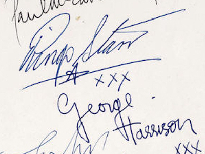1963 Beatles Autograph Examples