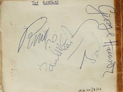 1963 Beatles Autograph Examples
