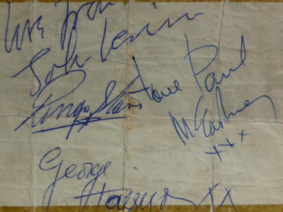 1963 Beatles Autograph Examples
