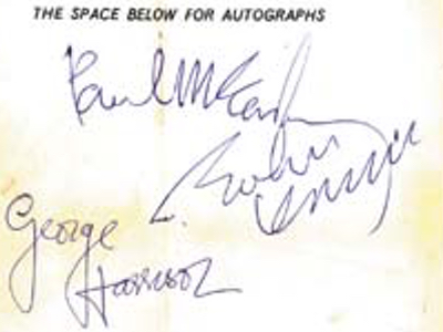 1963 Beatles Autograph Examples