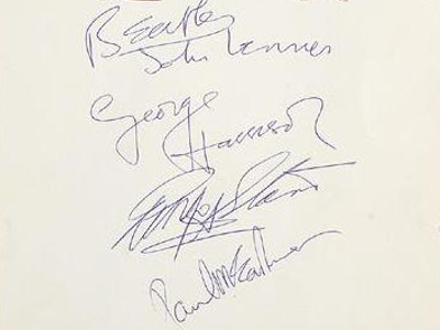 1963 Beatles Autograph Examples
