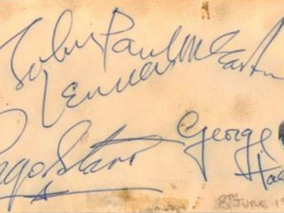 1963 Beatles Autograph Examples