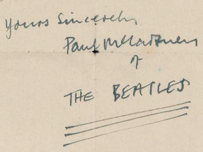 1960 Beatles Autograph Examples