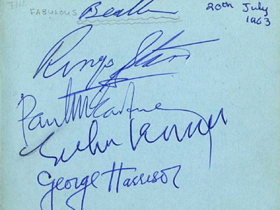 1963 Beatles Autograph Examples