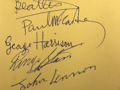 On Behalf Beatles Autograph Examples